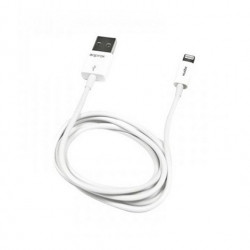 CABLE USBA 20 A MICRO USBB LIGHTNING APPROX 1M BLANC