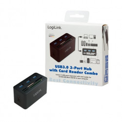 HUB 3 PUERTOS USB 30LECTOR DE TARJETAS LOGILINK