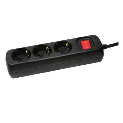 REGLETA 3 TOMAS CON INTERRUPTOR 14M LOGILINK NEGR