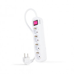 REGLETA 4 TOMAS 14M CON INTERRUPTOR NANOCABLE BLANCO