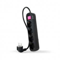 REGLETA 4 TOMAS 14M CON INTERRUPTOR NANOCABLE NEGRO