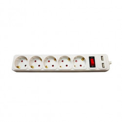 REGLETA 5 TOMAS CON INTERRUPTOR 18M PHASAK BLANCO