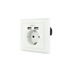 BASE DE ENCHUFE TOOQ USB BLANCO