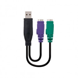 ADAPTADOR 2XPS 2 H A USBA M NANOCABLE 15CM NEGRO