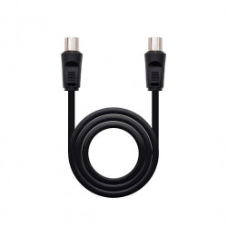 CABLE ANTENA TV COAXIAL NANOCABLE 18 M NEGRO